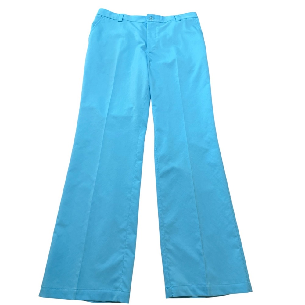 Sligo Mens Golf Pants Cyan Blue Performance Stretch Flat Front Size 36 x 32